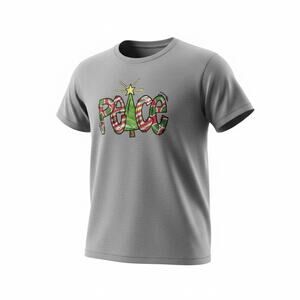 Christmas Peace Graphic T-Shirt XL Gray Holiday Tee Cotton Blend